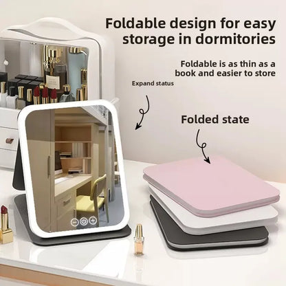 Velour Folding LED Mirror