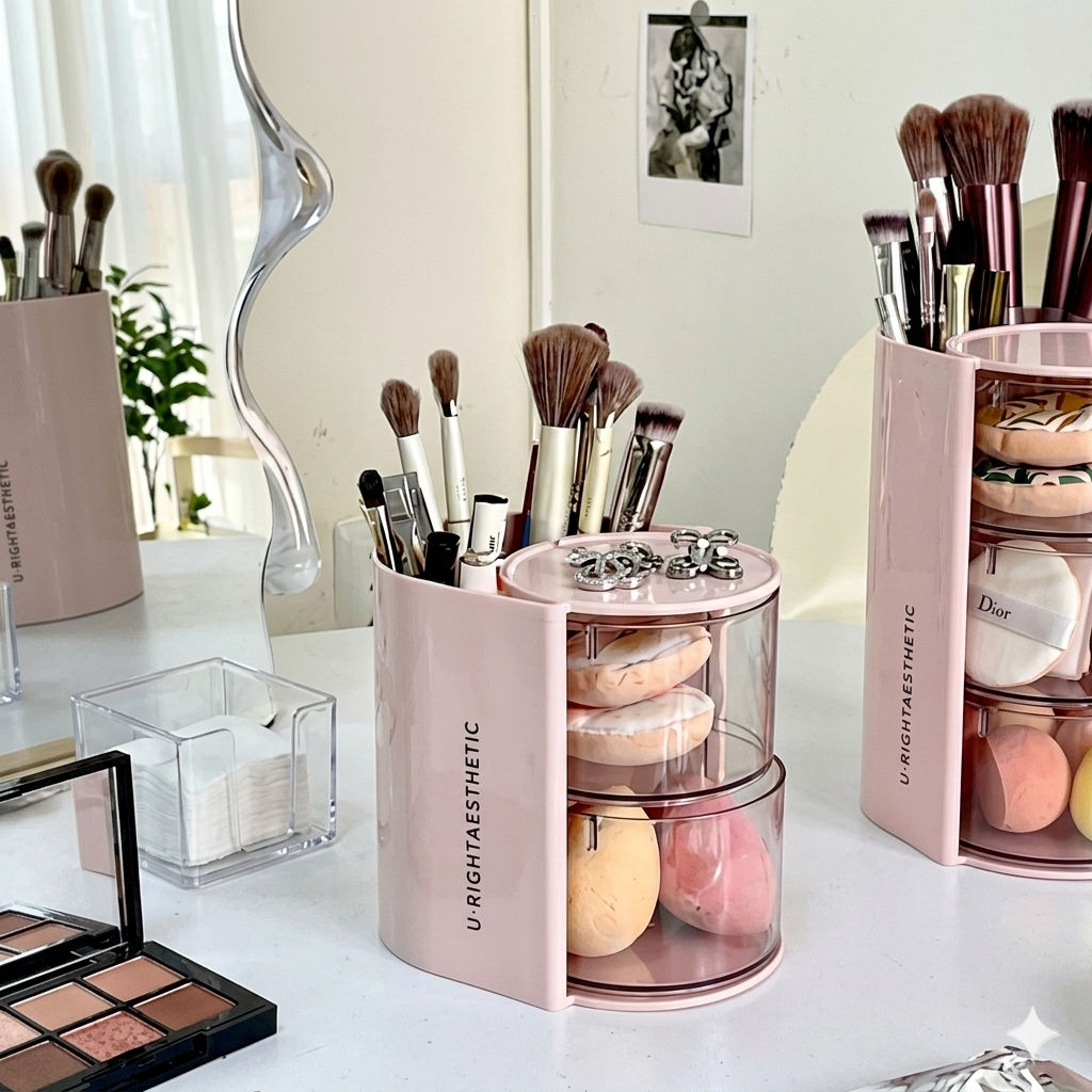 Velour Rotating Brush Organizer