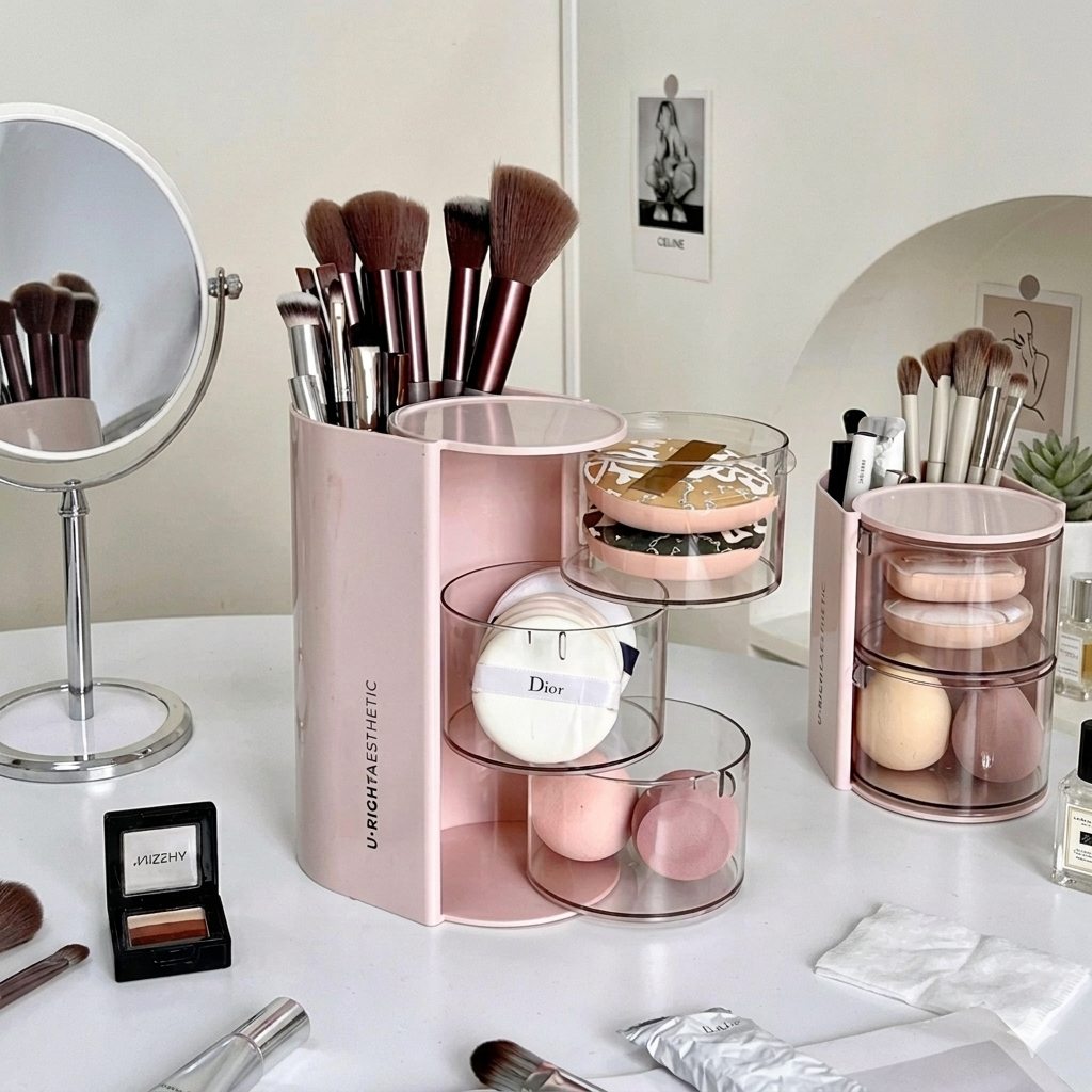 Velour Rotating Brush Organizer