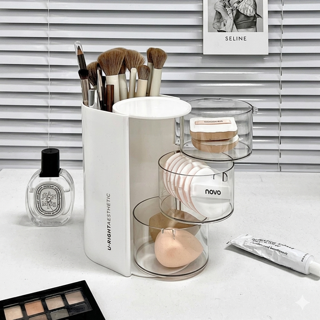 Velour Rotating Brush Organizer